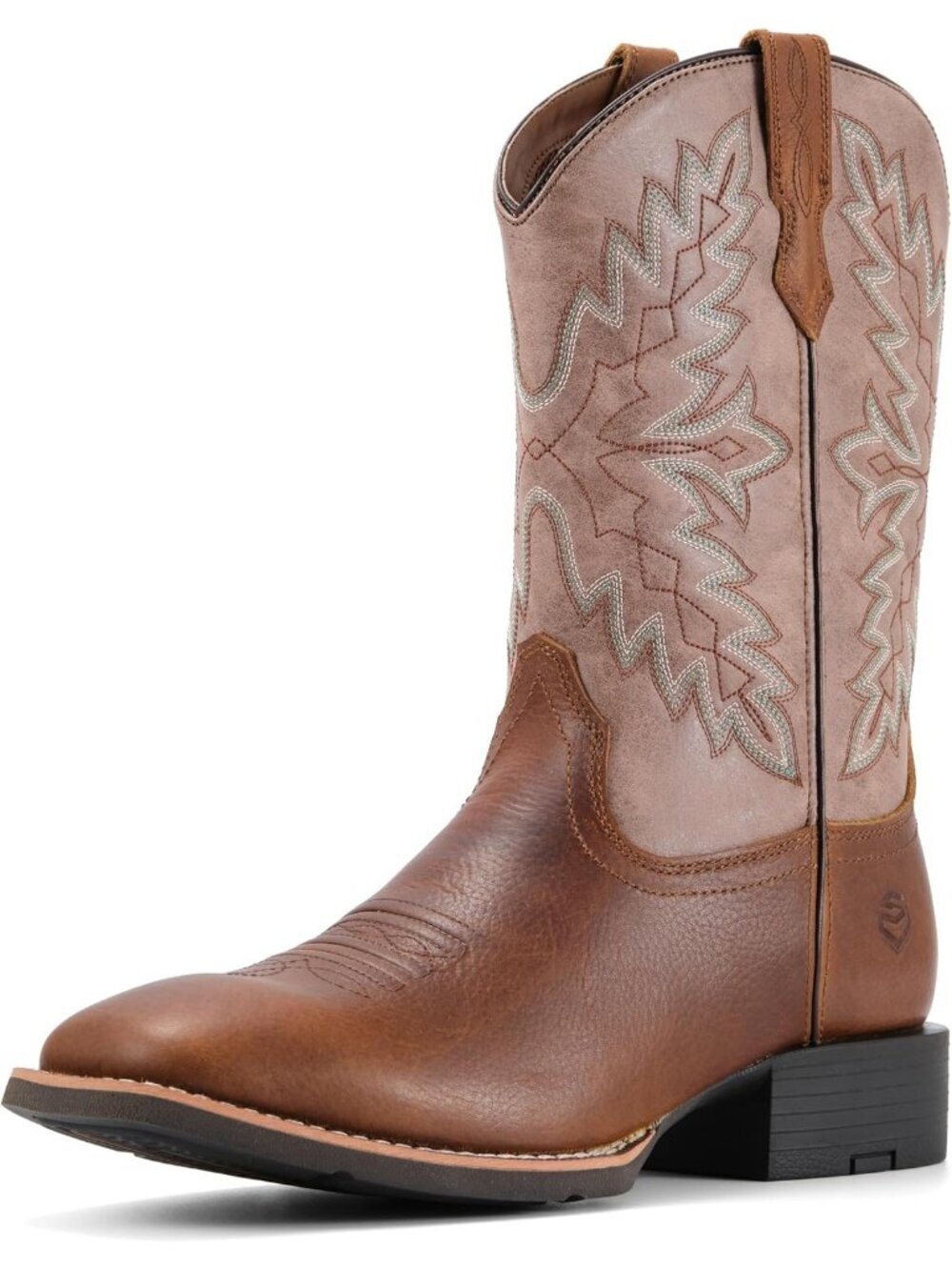 Men's Champ Brown Pull On Mid Calf Wellington Square Toe Western Cowboy Boot